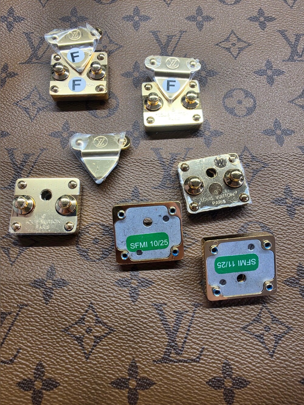 Louis Vuitton Gold Tone Metal Fastener Hardware Set